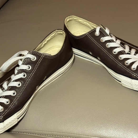 Converse Leather All Stars - Lo Ox - Mens 9 Womens 11 - Dark Root Brown - Picture 10 of 12
